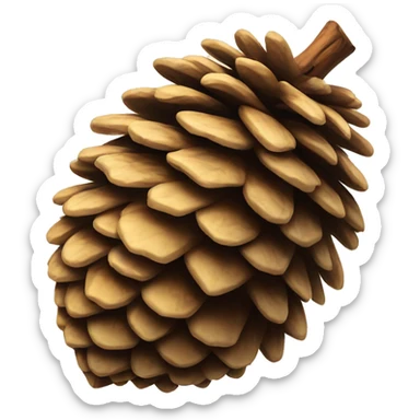 Pine Cone with smiley face sticker