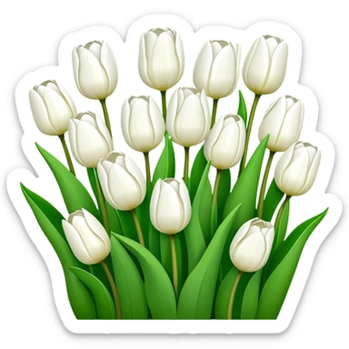 White tulips scenery  sticker