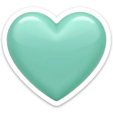 a mint colored heart sticker