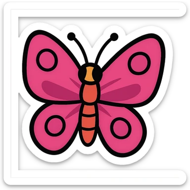 pink butterfly sticker