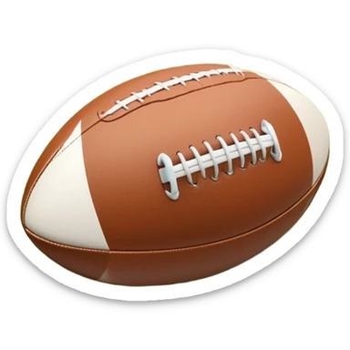 A rugby ball resting on a grassy field, with goalposts in the background. The scene captures the essence of the sport, with the field clearly marked and ready for a game, highlighting the intensity and teamwork of rugby. sticker