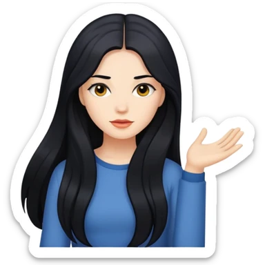 woman with long black hair sticker