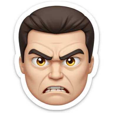 angry face with symbols on mouth sticker