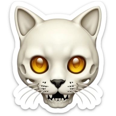 Cat skull sticker
