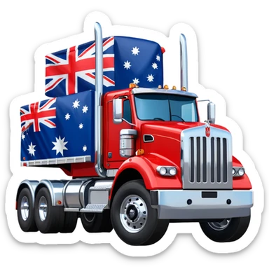 Kenworth Truck  with australian flag decal sticker