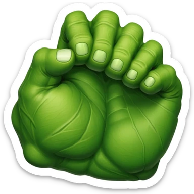 big muscular green cool hulks fist  sticker