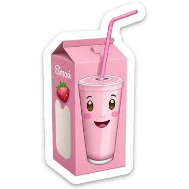 strawberry milk box sticker