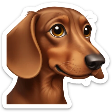 Brown Long-haired dachshund sticker