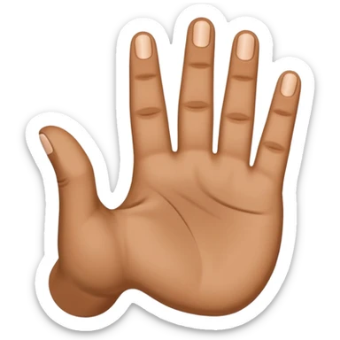 Create hand gesture with three fingers shaped downward in the shape of a letter M sticker