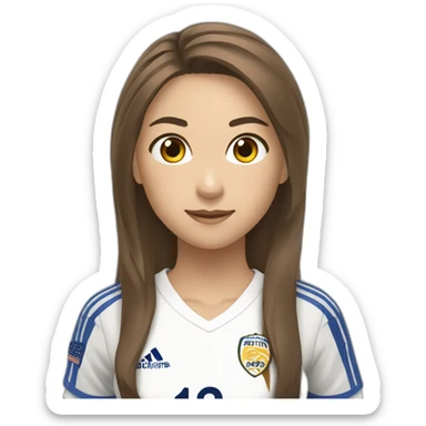 Hiroyo Kato（female・Long Hair・Brown Hair・Soccer Player） sticker