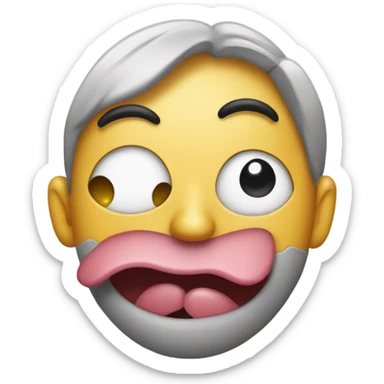 eyes rolling up with tongue out sticker