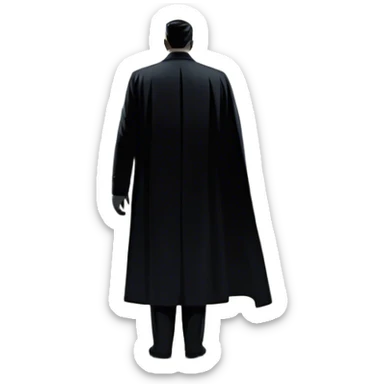 A dramatic, large collage featuring sinister villains and Alfred Hitchcock's silhouette. In the background, Gotham's gloomy cityscape with dim lighting. A flock of black birds flies ominously overhead. The atmosphere is tense, suspenseful, and mysterious. Transparent background. sticker