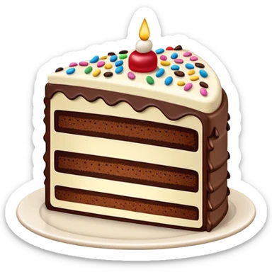 multi-layer cake slice with cream layers sticker