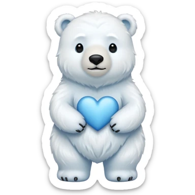 🩵🐻‍❄️ crea un oso que este de pie y que tenga el corazon azul sticker