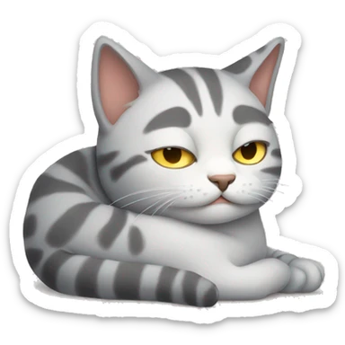 sleepy cat sticker