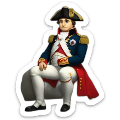 napoleon bonaparte sitting on a rock sticker