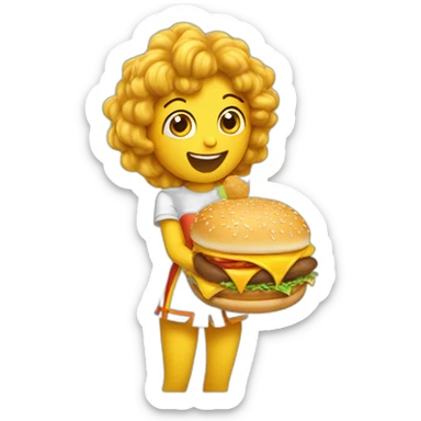 nymph-excitedly-eating-mcdonalds sticker