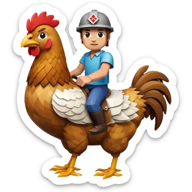 Minecraft chicken jockey sticker