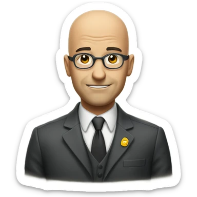 Smelly principal with bald head sticker