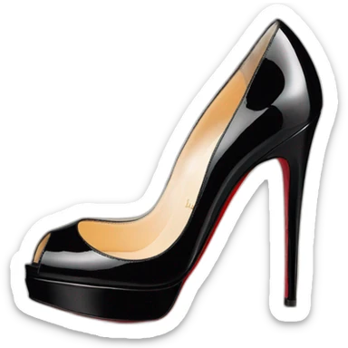 View back one back Louboutin Black patent Leather Lady Peep Toe Platform sticker