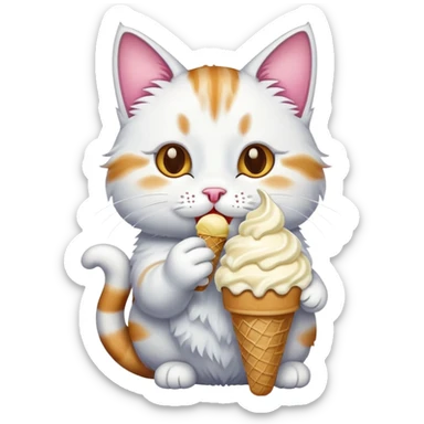 Cat eating icecream sticker