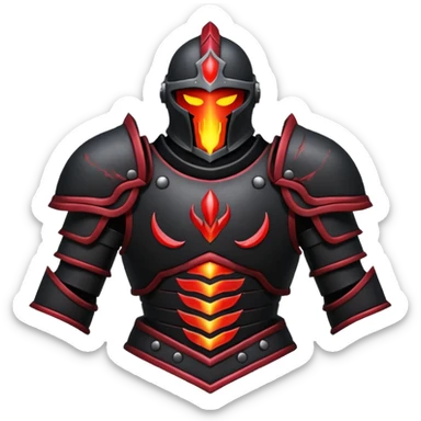 Ares armor object icon, black metal armor with deep crimson red highlights, ancient Greek style, battle scars, fiery glow, 3D cartoon, mobile game icon style, centered, clean background, no text, no watermark

 sticker