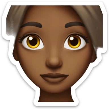 Brown girl with long brown hair, long eye lashes, gorgeous sticker