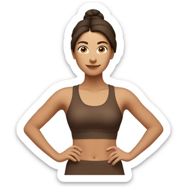 brunette yoga girl brown clothes sticker