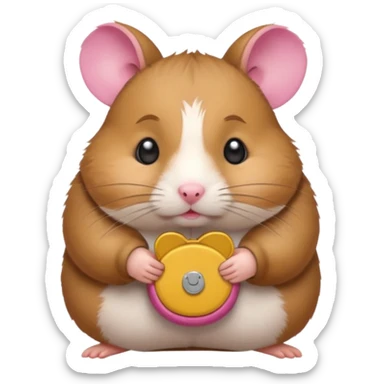 cartoon-style hamster melancholy expression opening his coin purse to showcase he's poor with empty pockets sticker