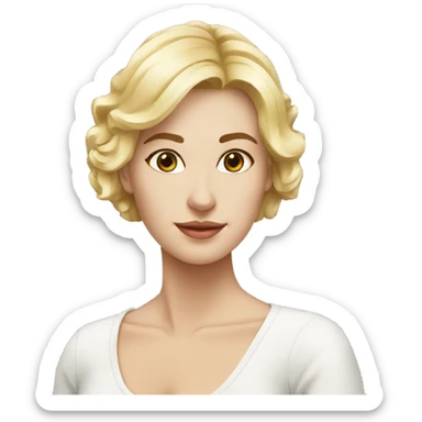 Woman European type blonde square elegant sticker