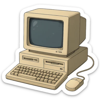 computer ghibli style sticker