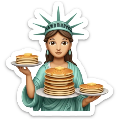 Statue of Liberty holding a stack of pancakes sticker