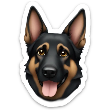 all black german shepherd sticker