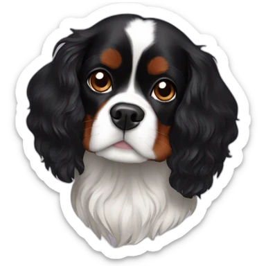 Black Cavalier king charles sticker