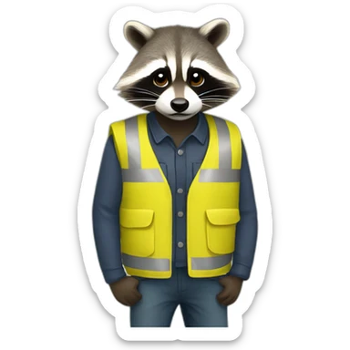 Racoon yellow vest sticker
