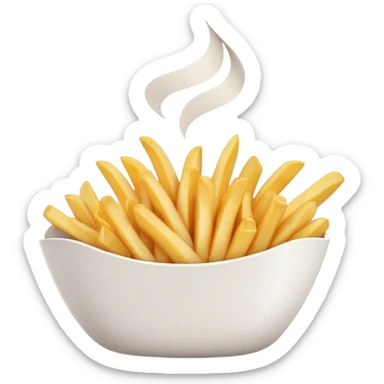 wave french fries in a white paper bow sticker