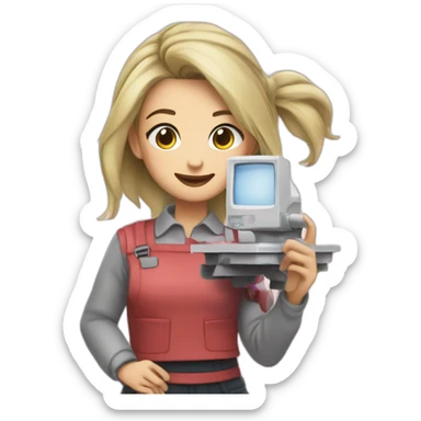 eva elfie doing her job sticker