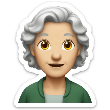 older irish woman with gray hair sticker