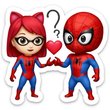 Spiderman et hello kity couple sticker