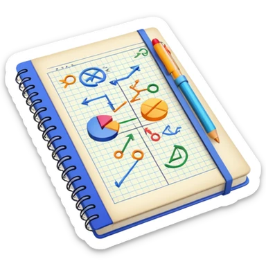 a notebook with lots of mathematical sketches sticker