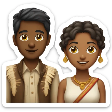 Indian boy and spanish girl sticker
