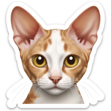 The red-and-white cat Devon rex sticker