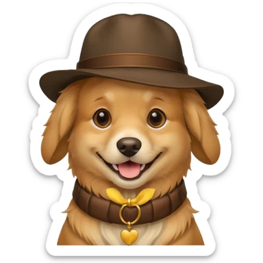 dog with a hat sticker