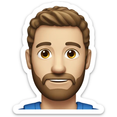 Male farmer, short thin beard (brown hair and BLUE eyes) sticker