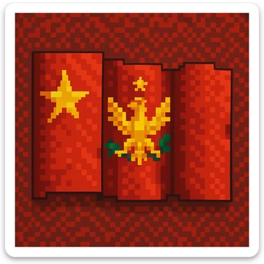 Soviet Union flag in pixel art style with a pattern sticker