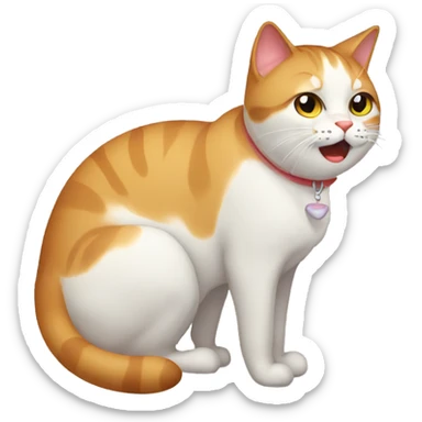 Cat with a Sore throat pain sticker