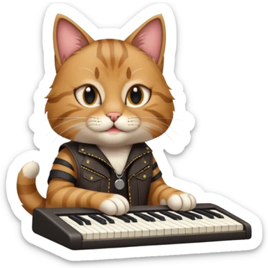 rockstar cat who plays keybord sticker