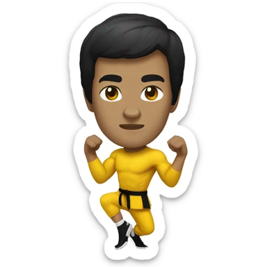 bruce lee half side-kick sticker