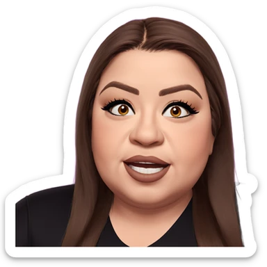 girl with long brown hair sticker