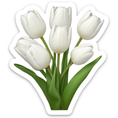 white tulip bouquet  sticker